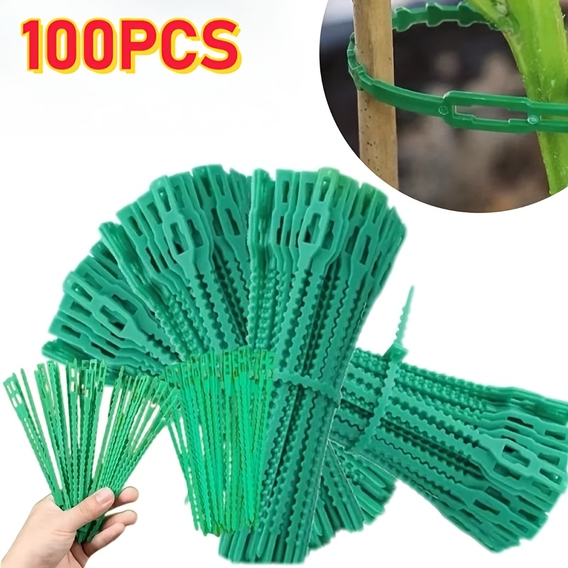 Vine Climbing Plastic - 100 Lazos Ajustables Reutilizables para Plantas,