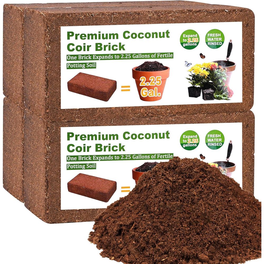 Substrate Coconut Fiber - Fibra de Coco Orgánica, 4 Ladrillos
