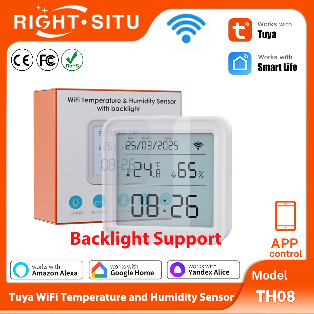 Digital Hygrometer Probe - Tuya-Sensor de temperatura y humedad, WiFi,