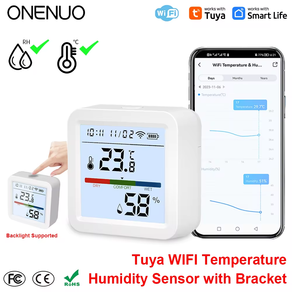 Digital Hygrometer Probe - ONENUO Tuya WIFI Sensor de temperatura
