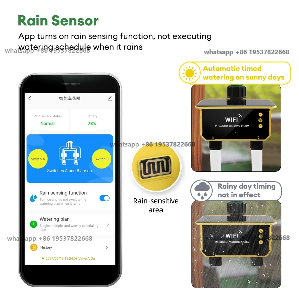 Timer Dual Outlet - Temporizador solar WiFi, válvula de agua
