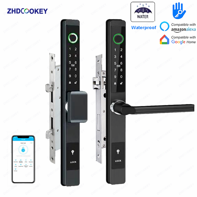 Glass Door Hinge - ZHDCOOKEY Cerradura Digital Biométrica para Puerta,