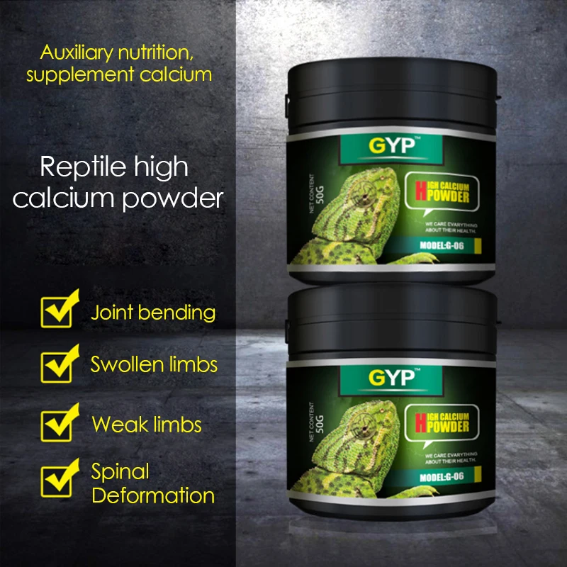 Calcium Powder Reptile - Reptil escalador para mascotas, polvo de