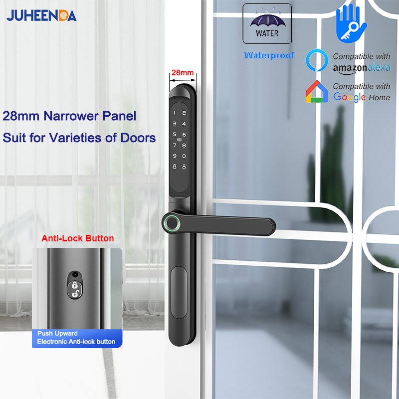 Glass Door Hinge - Cerradura inteligente de aluminio para puerta,