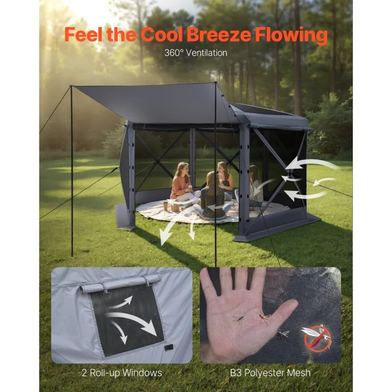 Carpa Gazebo de 12x12 pies con - Screen Top Mesh reseña y precio