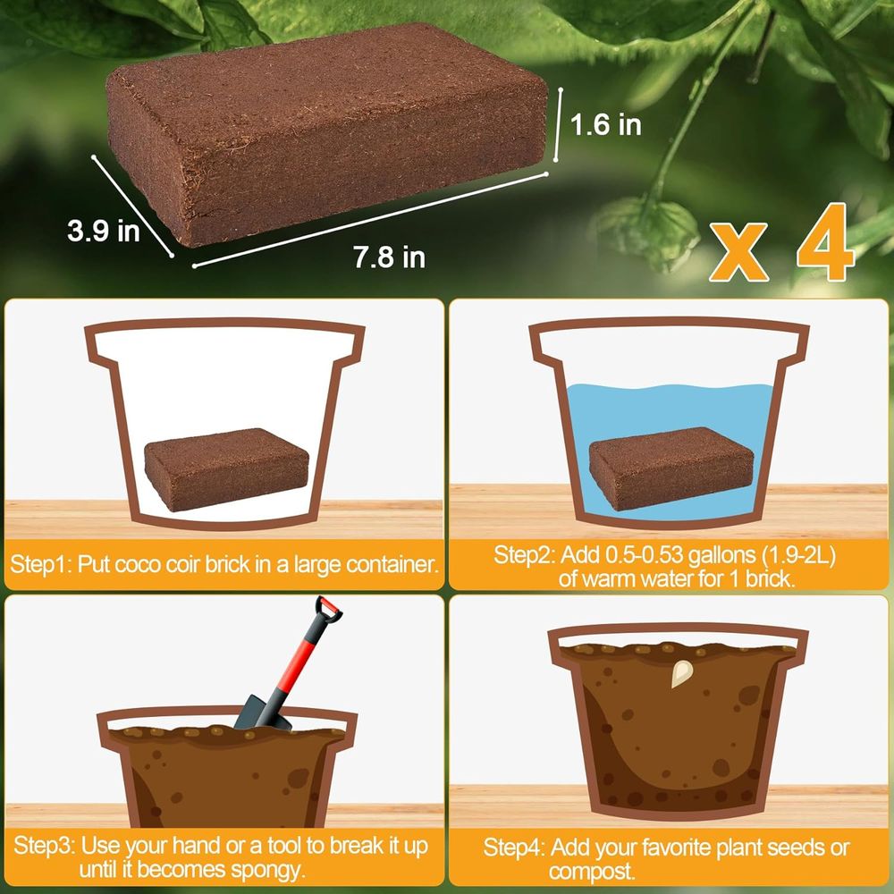 Fibra de Coco Orgánica, 4 Ladr - Substrate Coconut Fiber reseña y precio