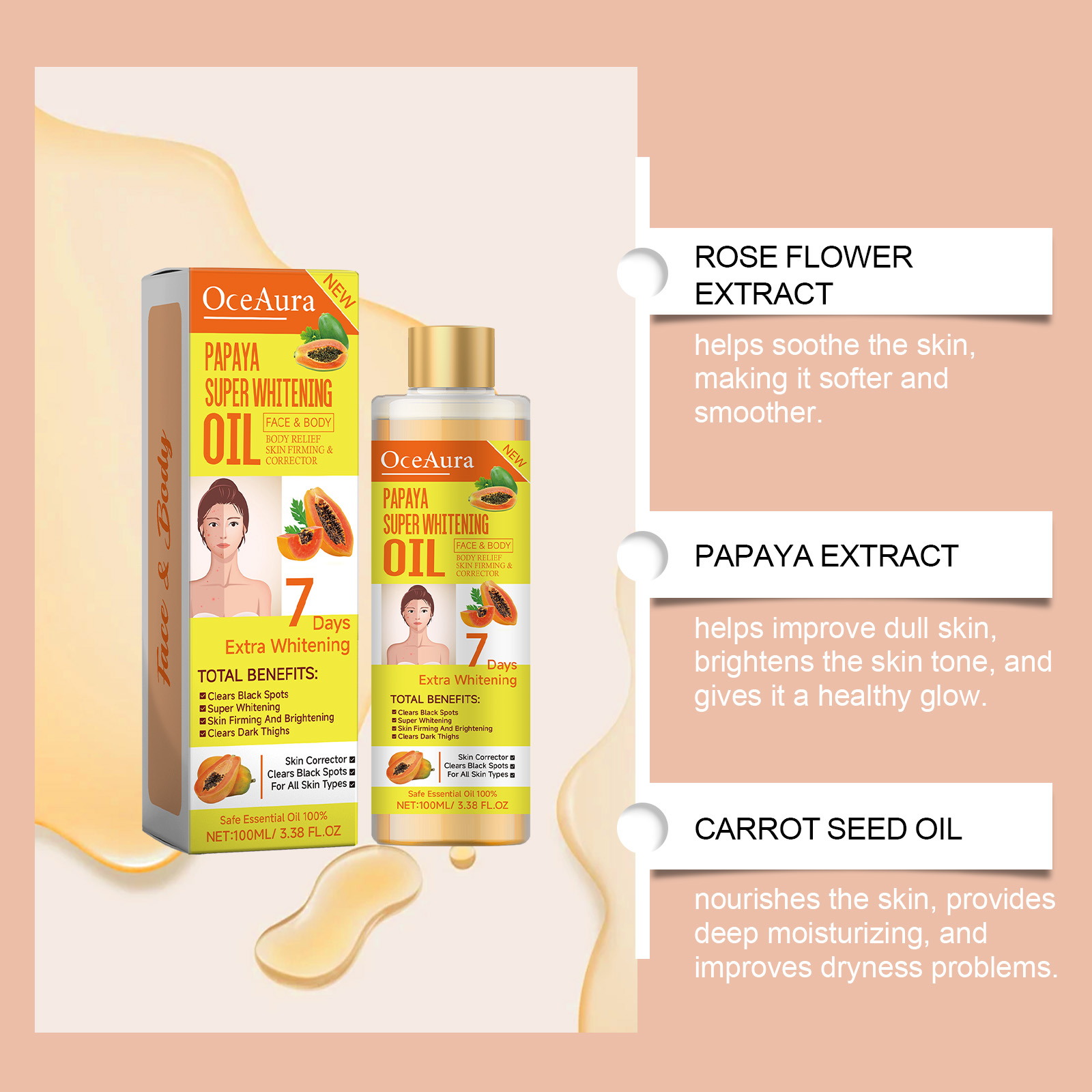 Aceite blanqueador corporal 10 - Substrate Coconut Fiber reseña y precio